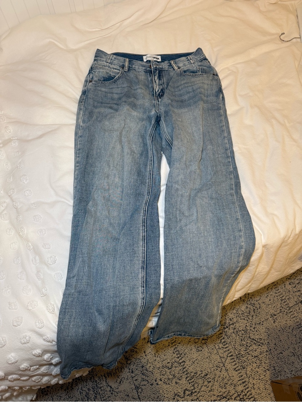Fashion Nova Light Blue Wide Leg Jeans